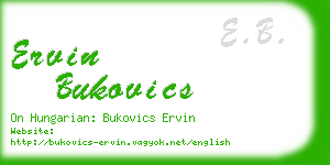 ervin bukovics business card